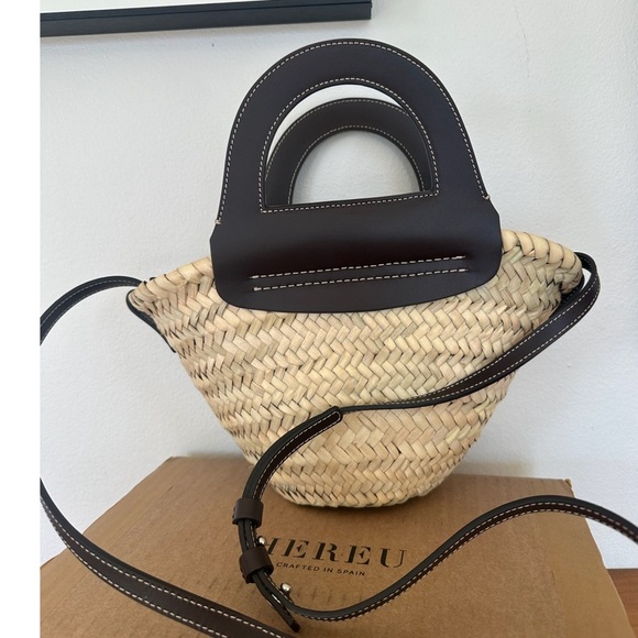 NWT • HEREU • Limited Edition Spain Cabas Straw Leather Tote Crossbody Bag - Picture 7 of 10